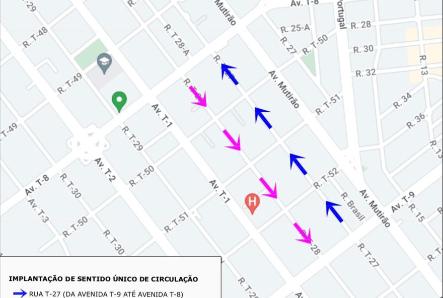 Prefeitura de Goiânia implanta melhorias viárias no Setor Bueno, Região Sul da capital, neste sábado (18/5), com objetivo de melhorar a fluidez de veículos e pedestres: novo modelo passa a valer neste domingo (19/5)