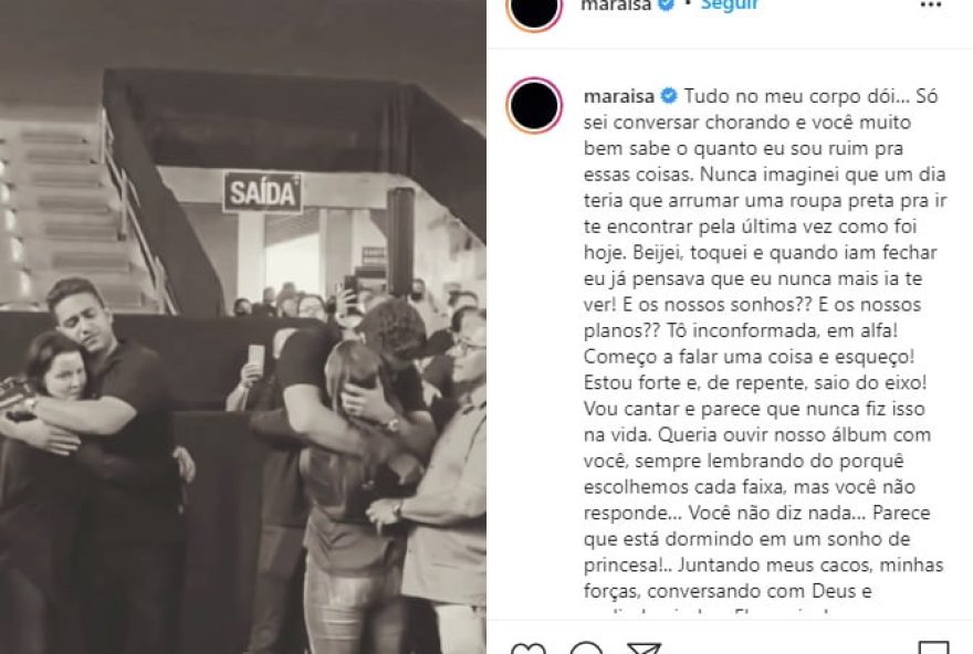 Cantora Maraísa está inconformada com a morte da amiga Marília Mendonça. (Foto: Instagram Maraisa)