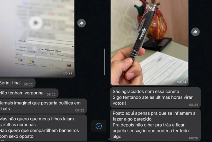 Mensagens enviadas pelo médico ao grupo de profissionais. (Foto: Reprodução/G1)