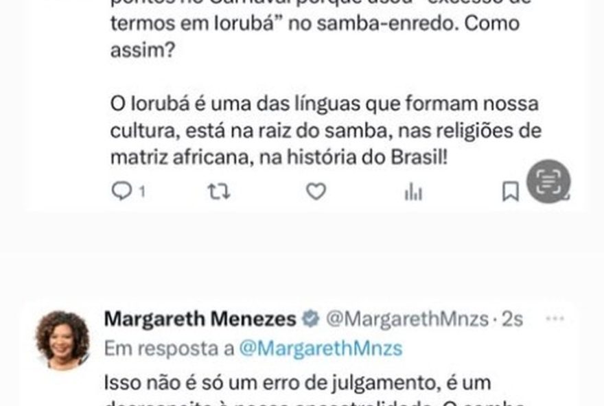 ministra-da-cultura-critica-penalizacao-em-ioruba-da-unidos-de-padre-miguel-e-mobiliza-escola-para-recurso-na-liesa