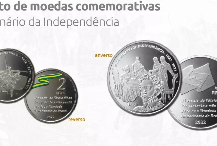 Banco Central lanças moedas comemorativas aos 200 anos da Independência do Brasil (Foto: Reprodução / Banco Central)