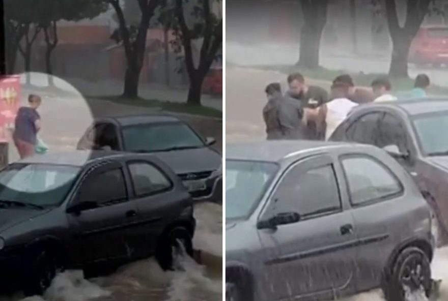 mulher-e-arrastada-por-enxurrada-e-fica-presa-embaixo-de-carro-em-goiania mulher-e-arrastada-por-enxurrada-e-fica-presa-embaixo-de-carro-em-goiania