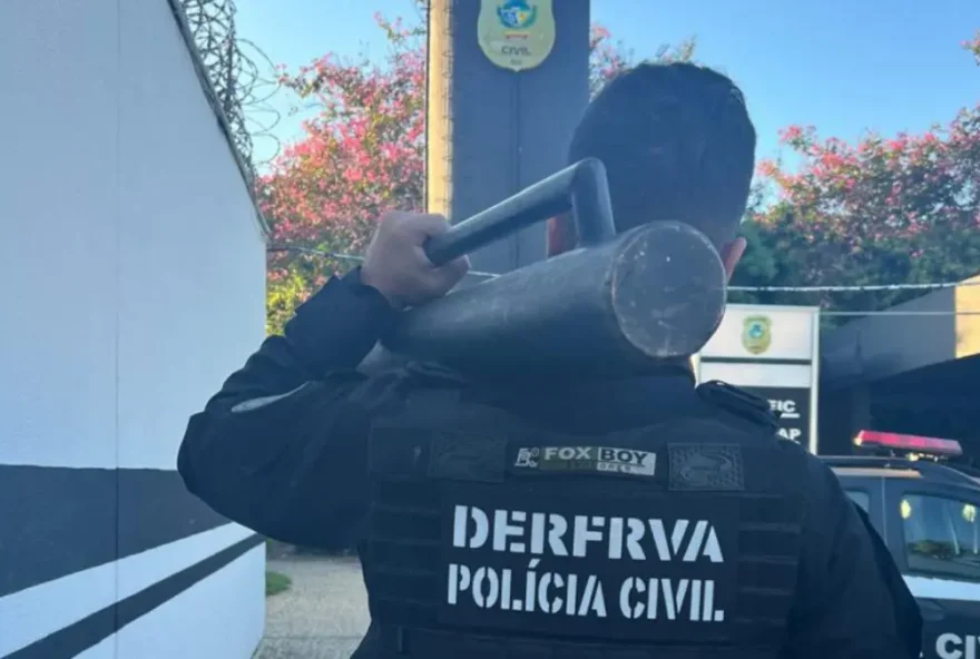 Polícia Civil de Goiás deflagrou, nesta quinta (05/12), Operação Comander para cumprir mandados por comércio de veículos e peças roubadas (Foto: Polícia Civil)