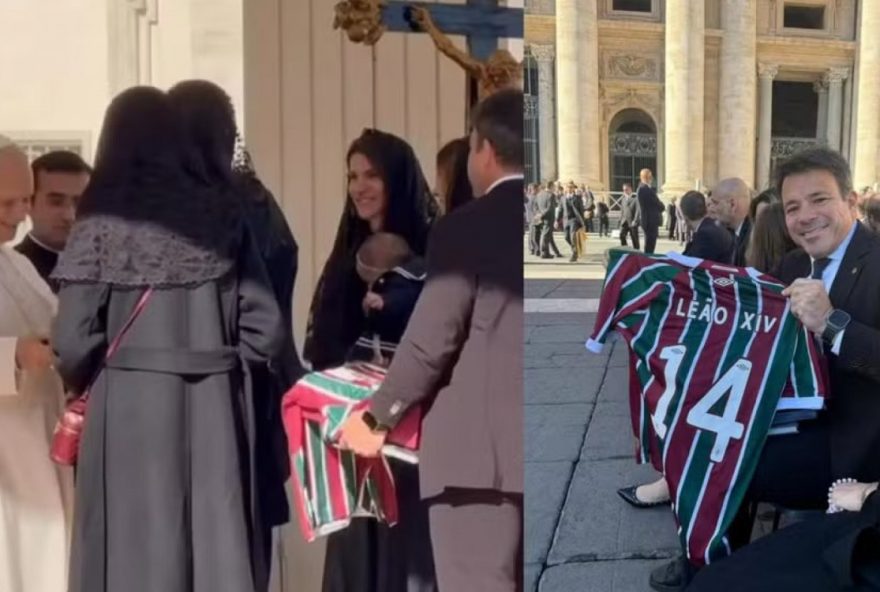 papa-leao-xiv-recebe-camisa-do-fluminense-como-presente-no-vaticano