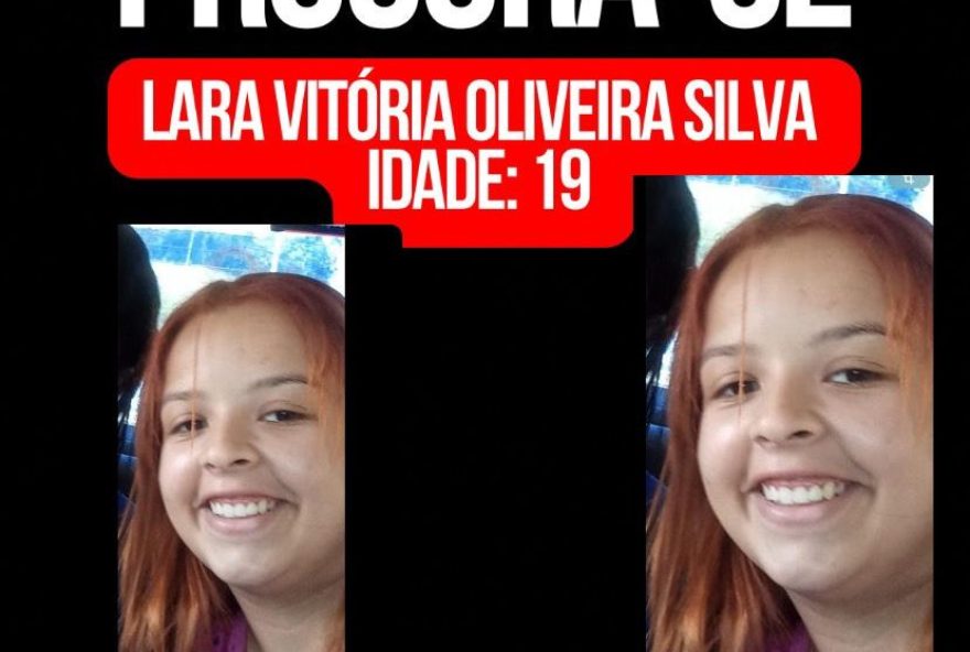 A família de Lara Vitória Oliveira Silva solicita ajuda da comunidade para encontrá-la (Foto: reprodução)