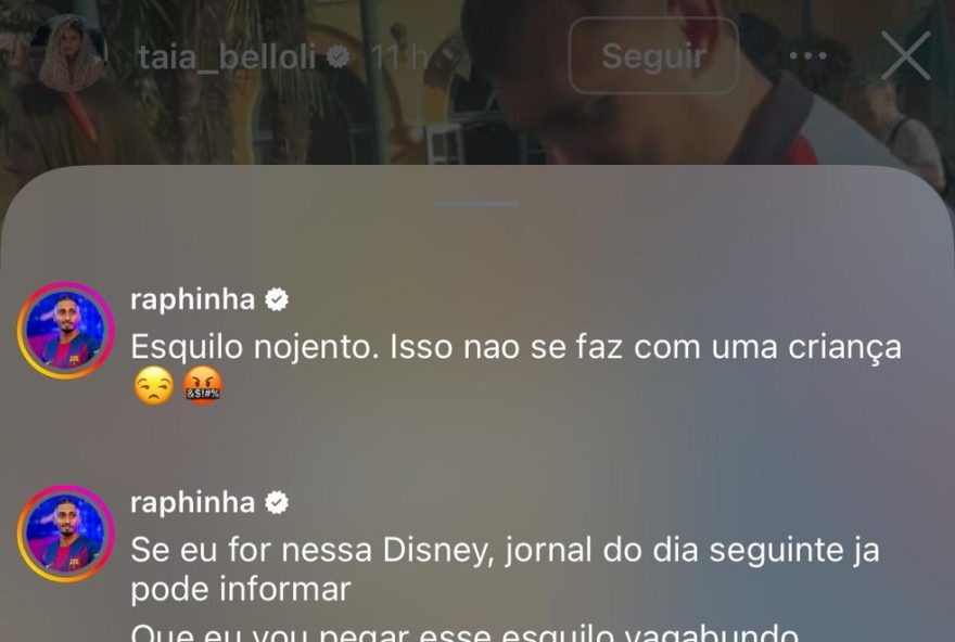 raphinha2C-jogador-do-psg2C-se-indigna-com-desrespeito-a-filho-em-parque-da-disney-em-paris