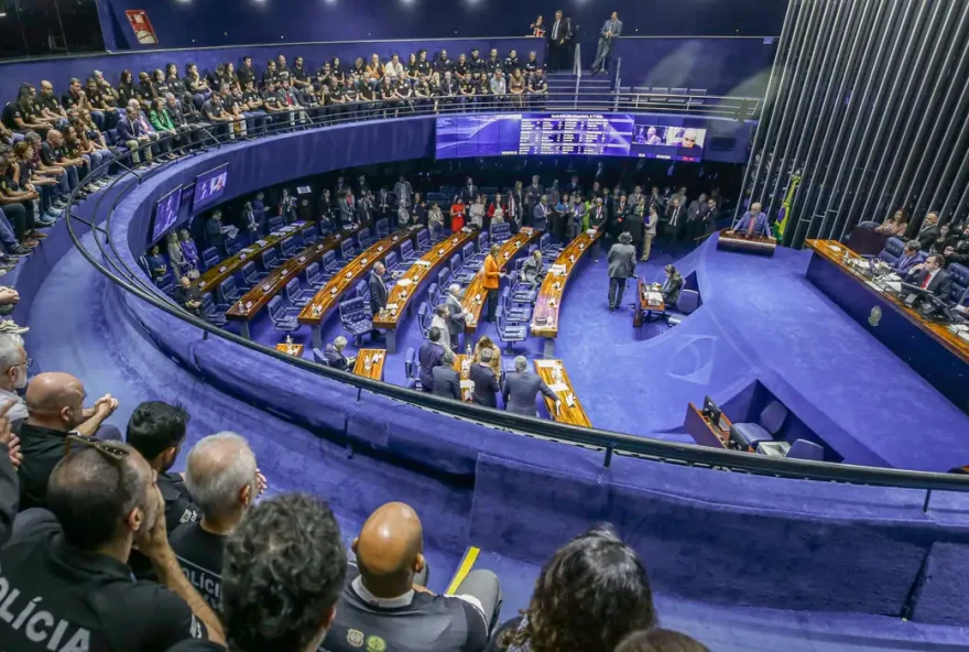 O plenário do Senado aprovou, nesta quarta-feira ,29, reajustes salariais para servidores de categorias da segurança pública                   (Foto: Agência Brasil)