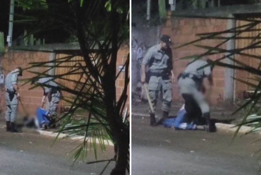 video-mostra-policiais-militares-agredindo-homem-com-cassetete