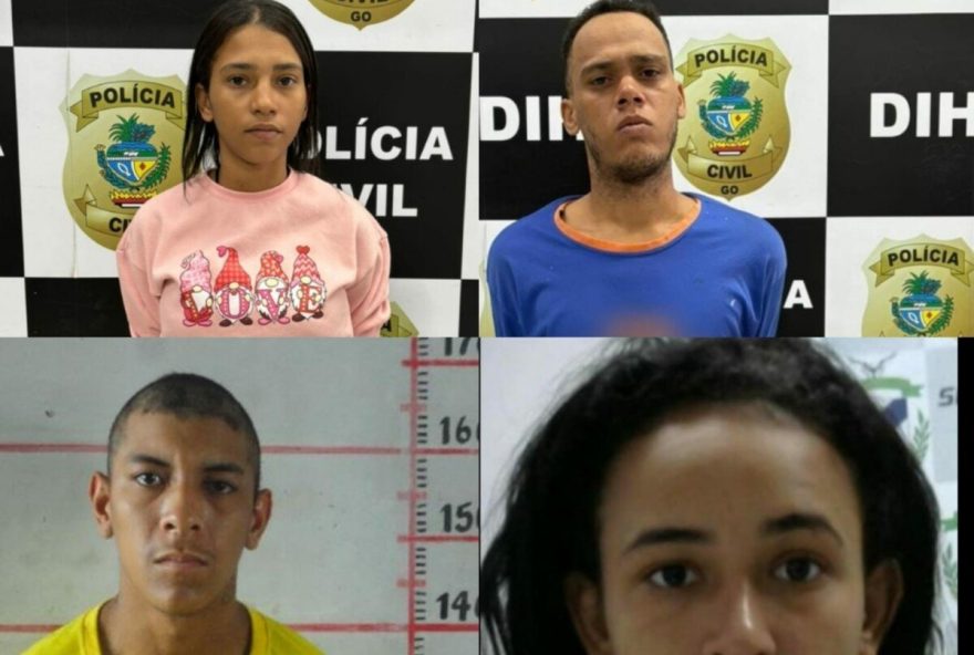 Suspeitos de sequestro, tortura e morte de jovem por ciúmes presos em Goiânia (Foto: Divulgação/PC-GO)